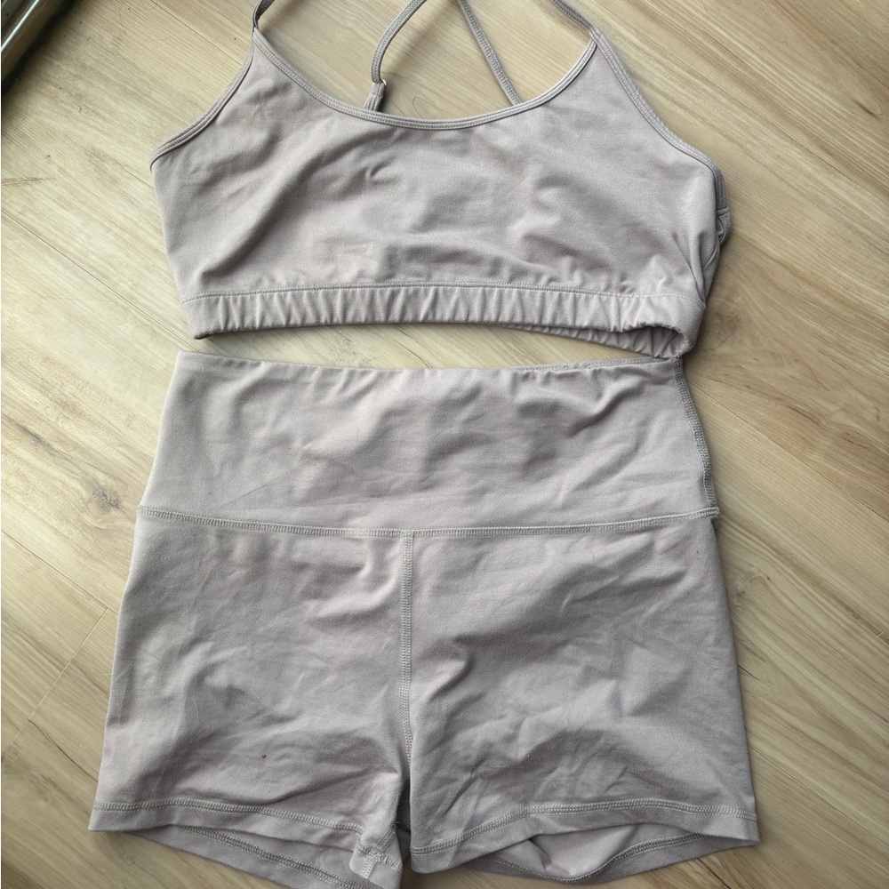 Reformation Women's Biker Short & Bra Matching Set